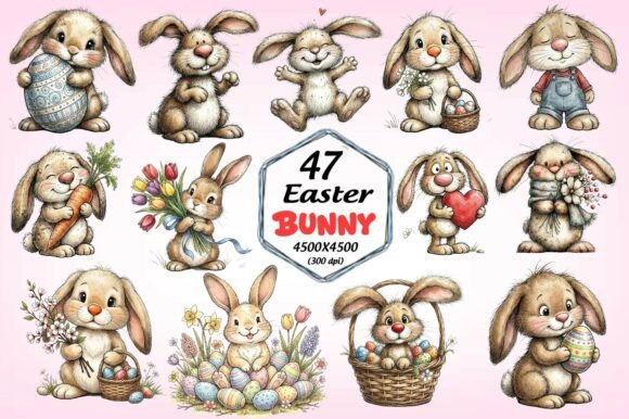 Download Cute Easter Clipart Bunny PNG - Easter clipart Collection