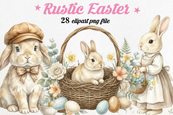 Download Rustic Easter Clipart Bundle - Easter clipart Collection