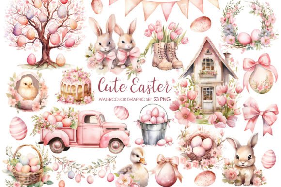 Download Watercolor Cute Easter Clipart - Easter clipart Collection