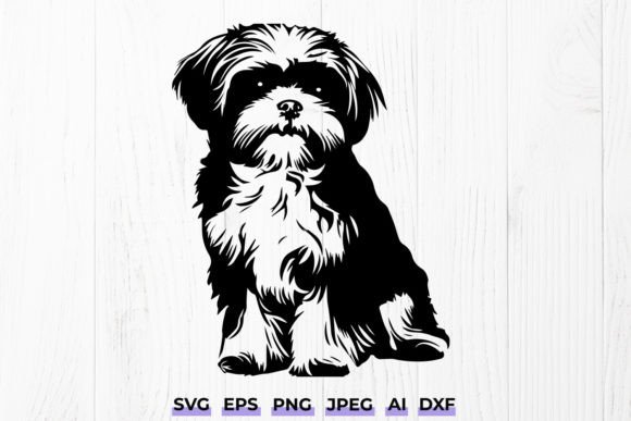 Download Shih Tzu Dog Silhouette Svg Pet Portrait - Pet portrait Collection