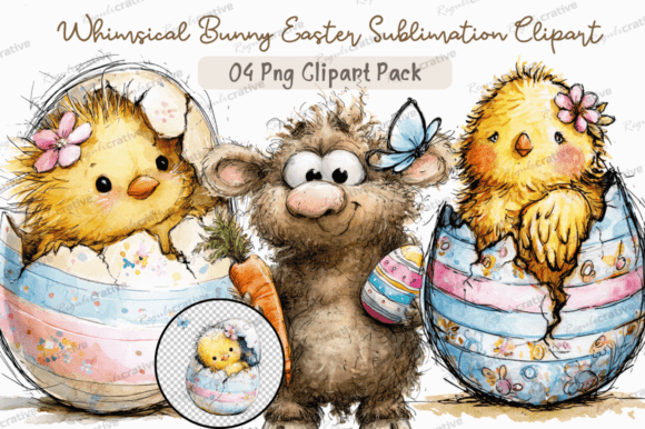 Download Whimsical Bunny Easter Clipart PNG,Cute - Easter clipart Collection