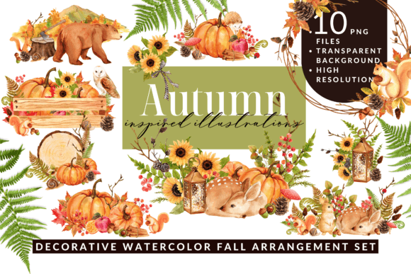 Download Watercolor Autumn Arrangement Clipart - Premium Resources